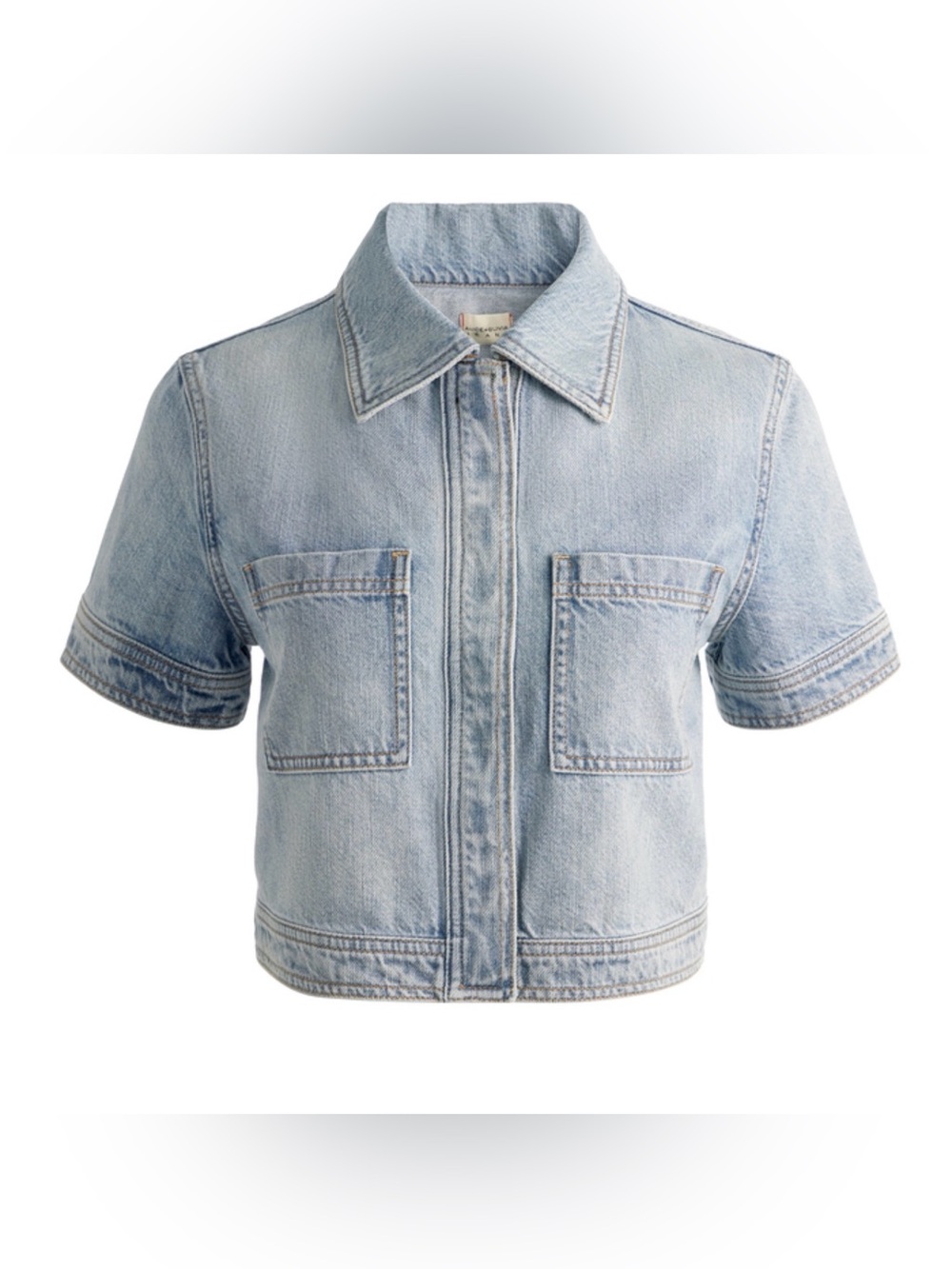 Alice and olivia Light Blue Denim Short-Sleeve top